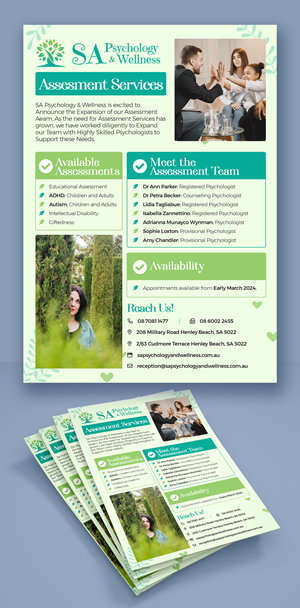 Design de Flyer par Graphic Guy pour SA Psychology & Wellness | Design #32247651
