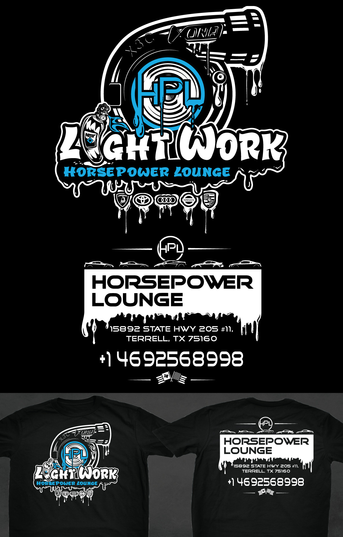 T-shirt Design by SpaGGy for Horsepower Lounge | Design #32265508