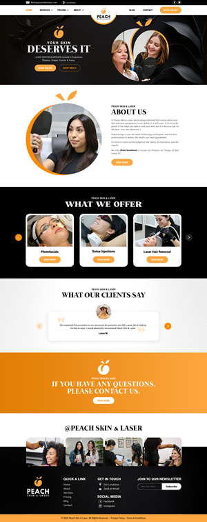 Web Design par Revolt Team pour Peach Skin & Laser | Design : #32255443