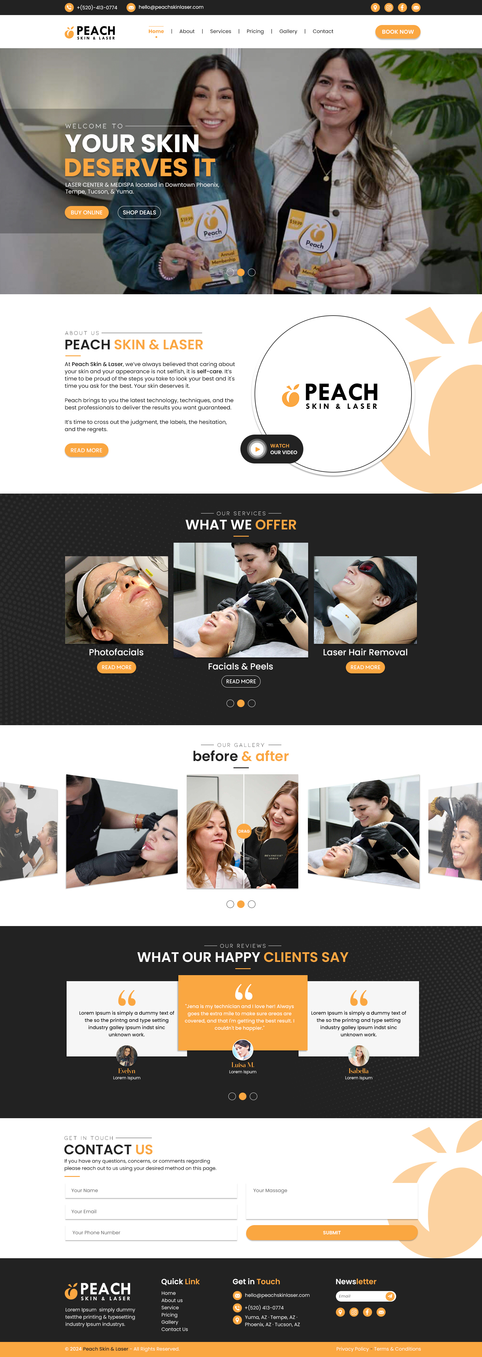 Diseño Web por Touseen para Peach Skin & Laser | Diseño #32242563
