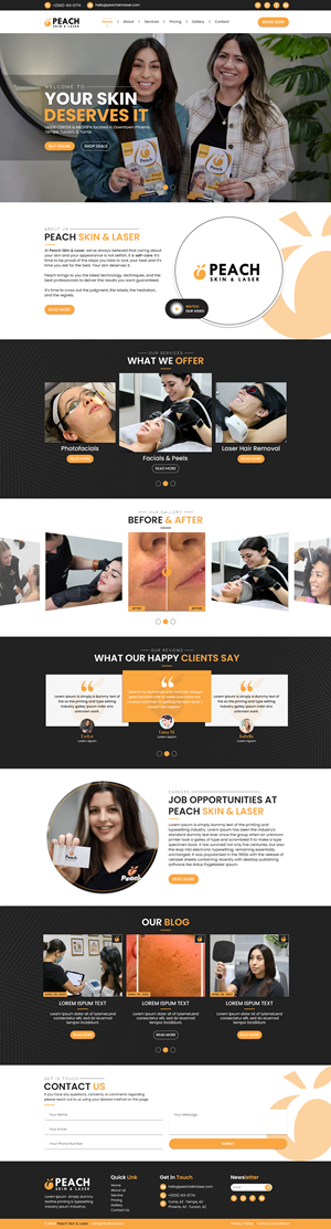 Web Design par Touseen pour Peach Skin & Laser | Design : #32242874