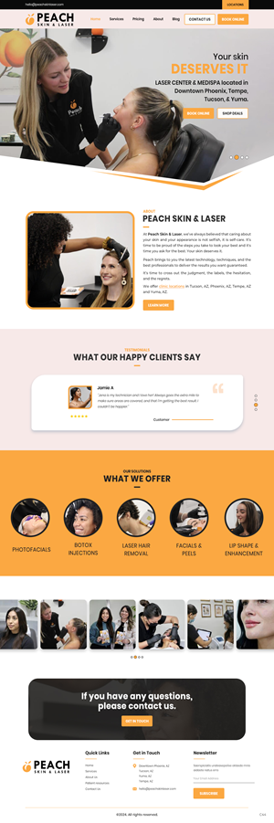 Web Design par pb pour Peach Skin & Laser | Design : #32220927