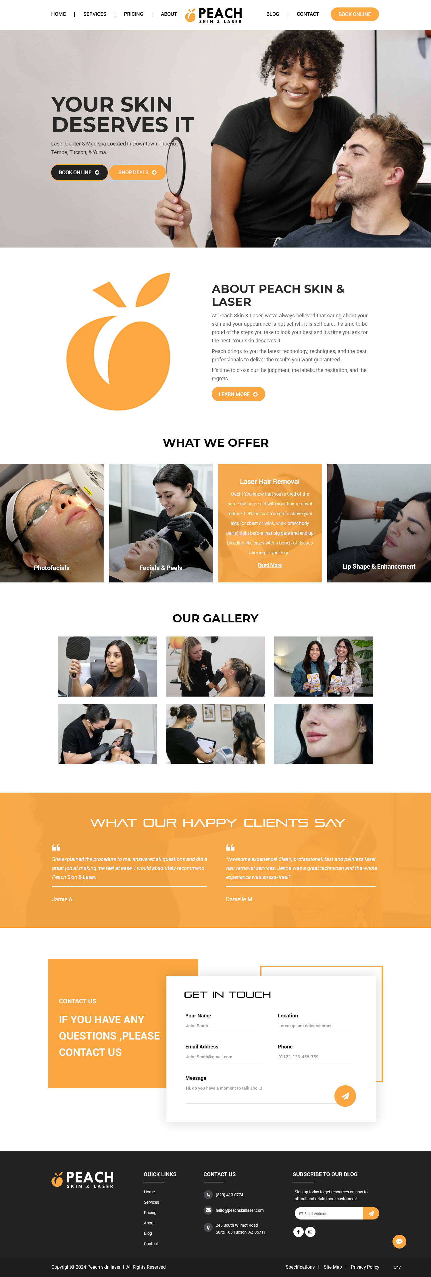 Web Design by pb for Peach Skin & Laser | Design #32220929