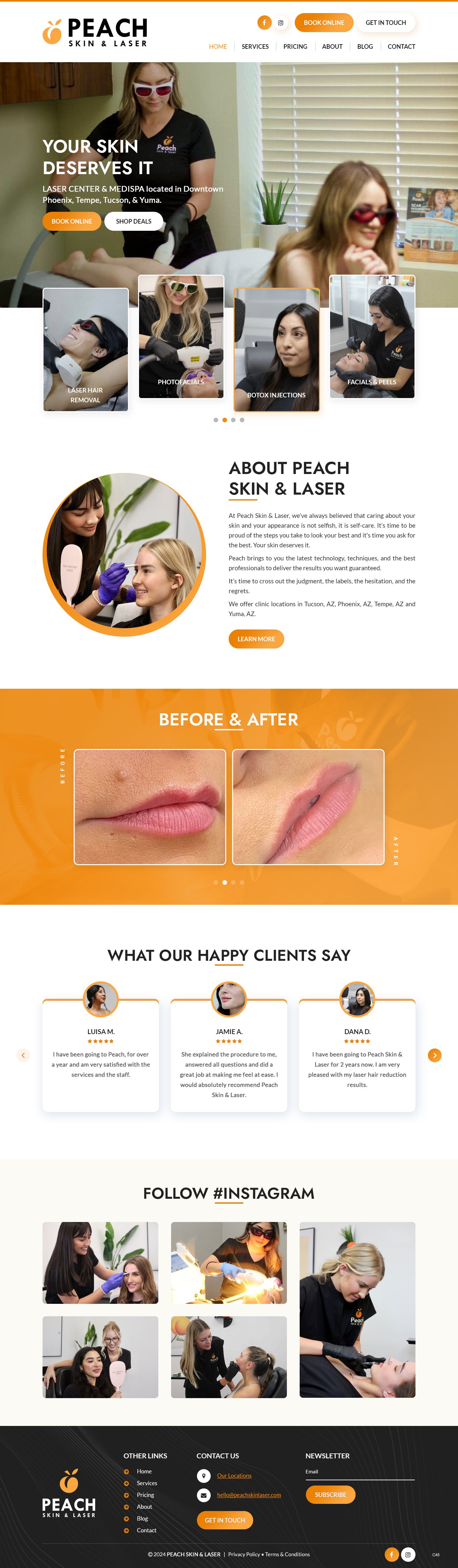 Web Design by pb for Peach Skin & Laser | Design #32220931