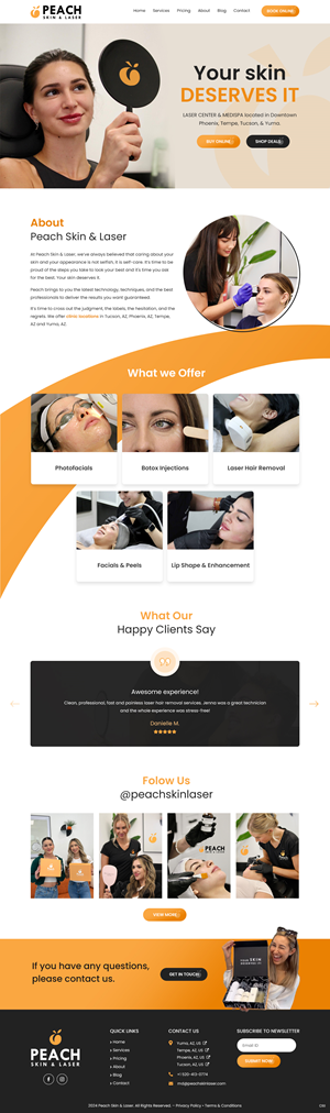 Web Design par pb pour Peach Skin & Laser | Design : #32220936