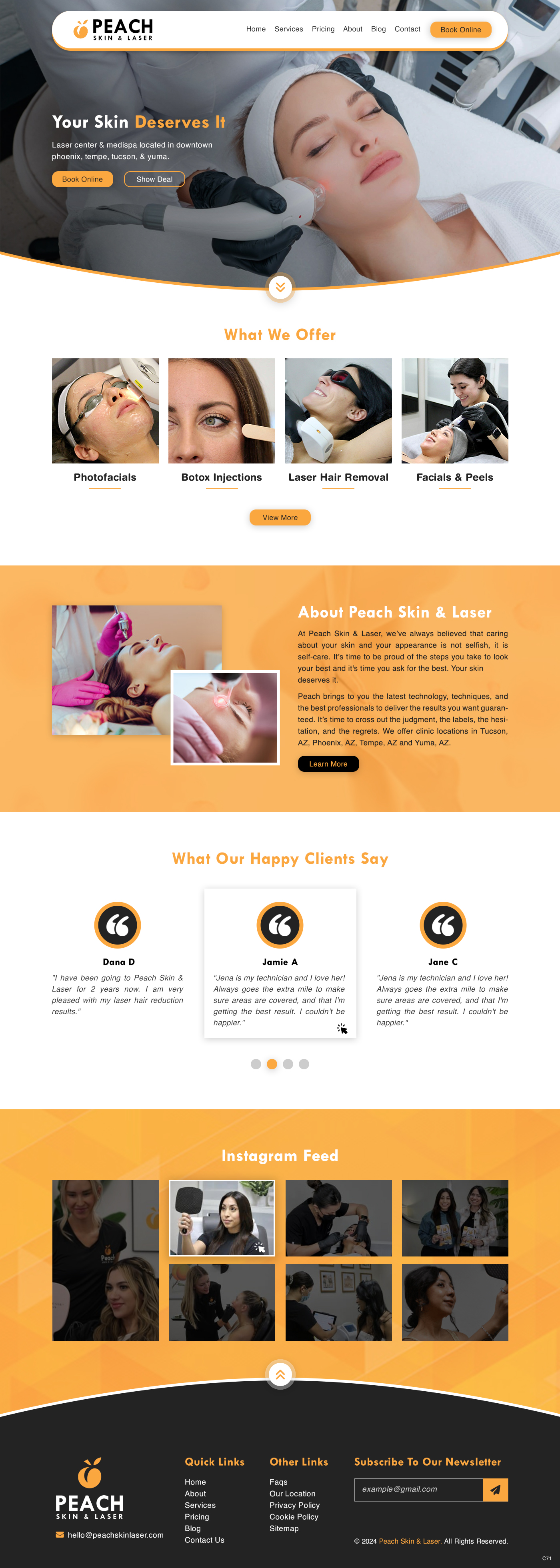 Web Design by pb for Peach Skin & Laser | Design #32220939
