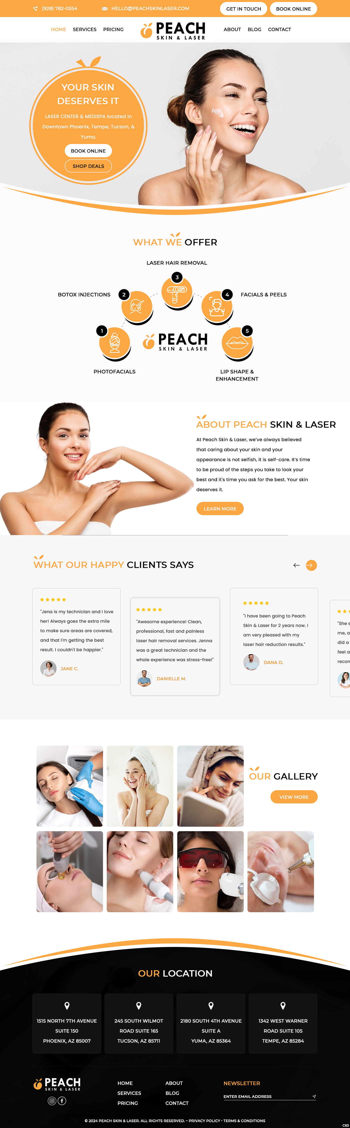 Web Design by pb for Peach Skin & Laser | Design #32220942