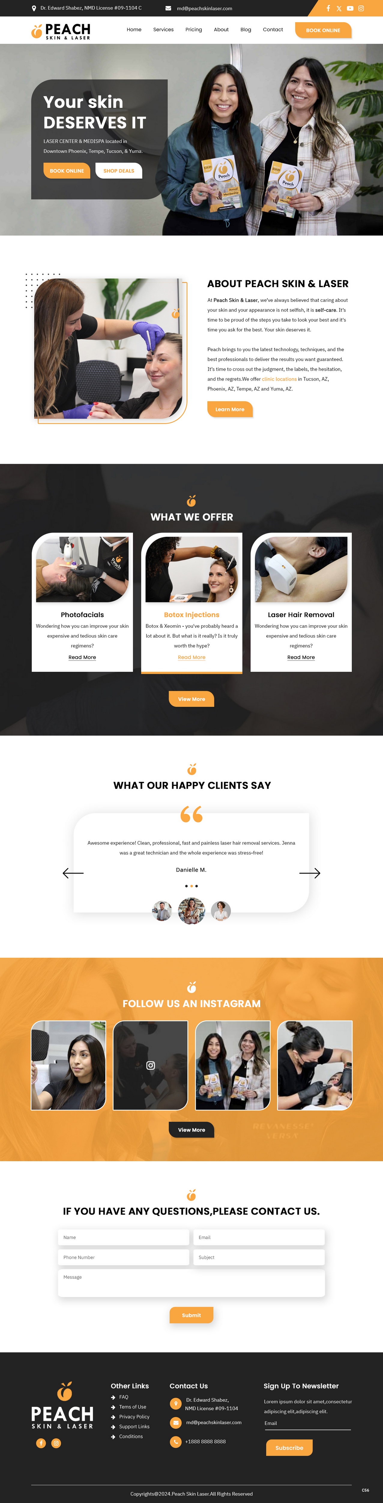Web Design by pb for Peach Skin & Laser | Design #32232731