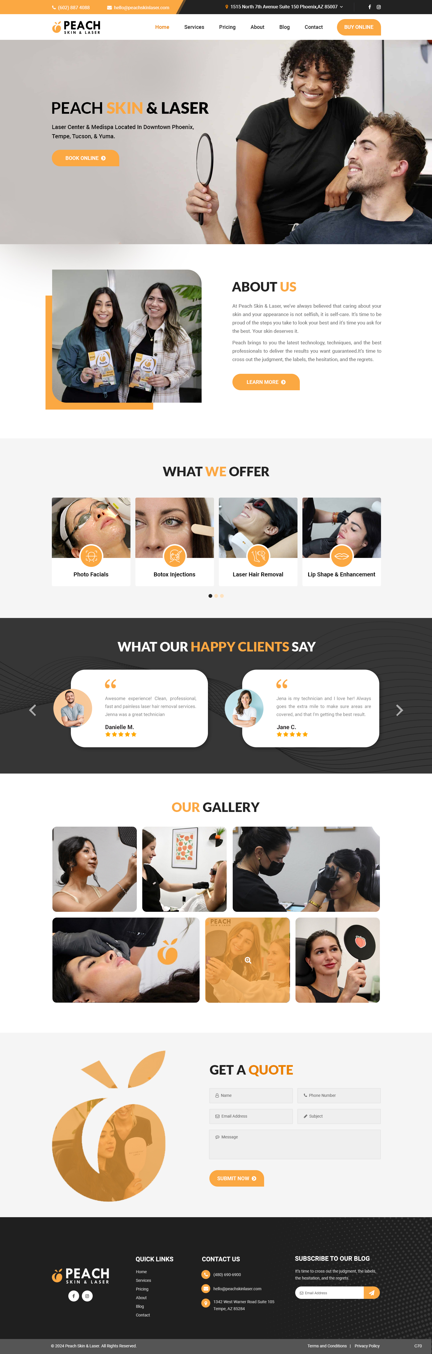 Web Design by pb for Peach Skin & Laser | Design #32232732