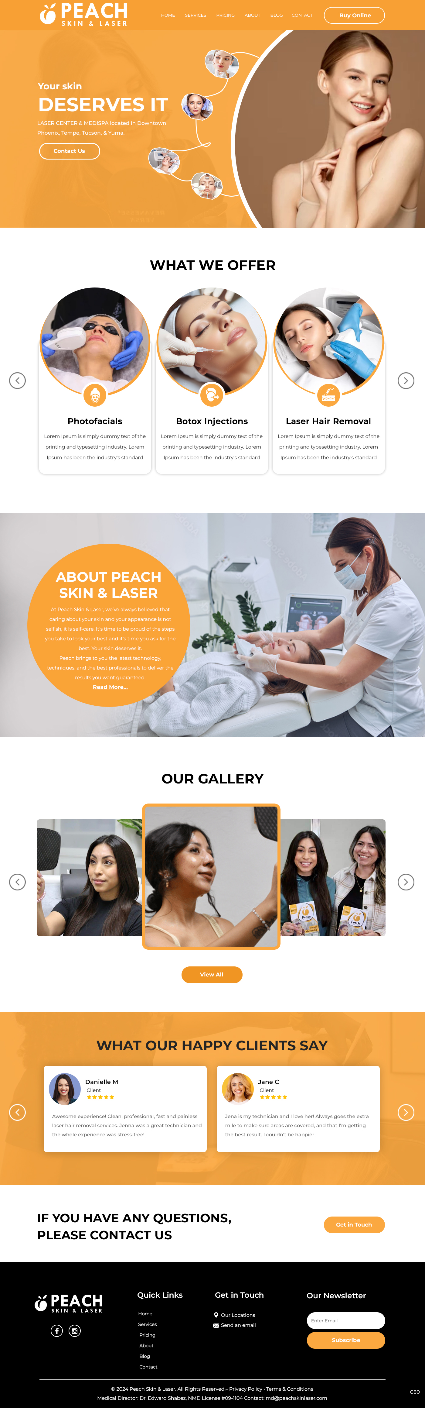 Web Design by pb for Peach Skin & Laser | Design #32232733