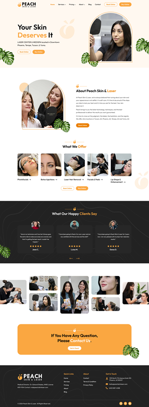 Web Design par Sbss pour Peach Skin & Laser | Design : #32231460