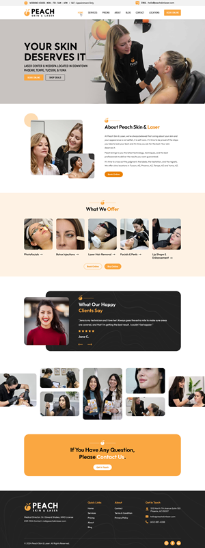 Web Design par Sbss pour Peach Skin & Laser | Design : #32233204