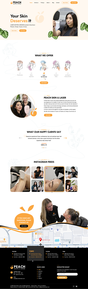 Web Design par Sbss pour Peach Skin & Laser | Design : #32233207