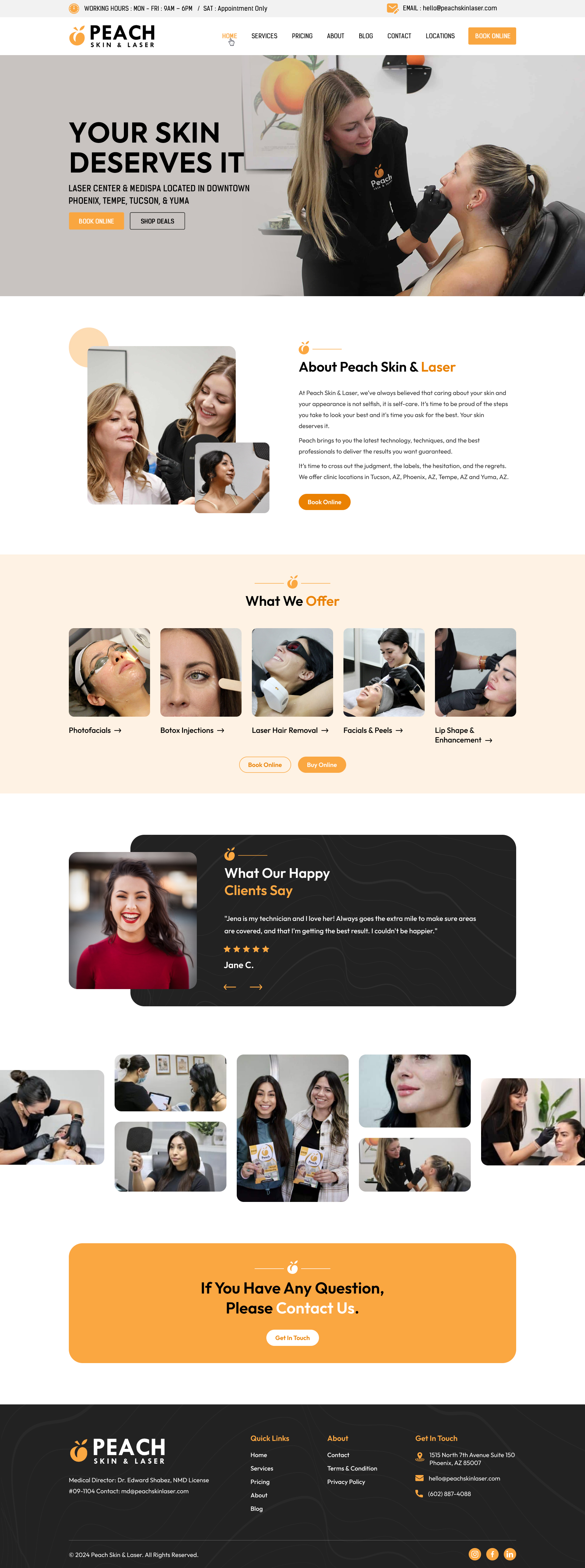 Diseño Web por Sbss para Peach Skin & Laser | Diseño #32248825