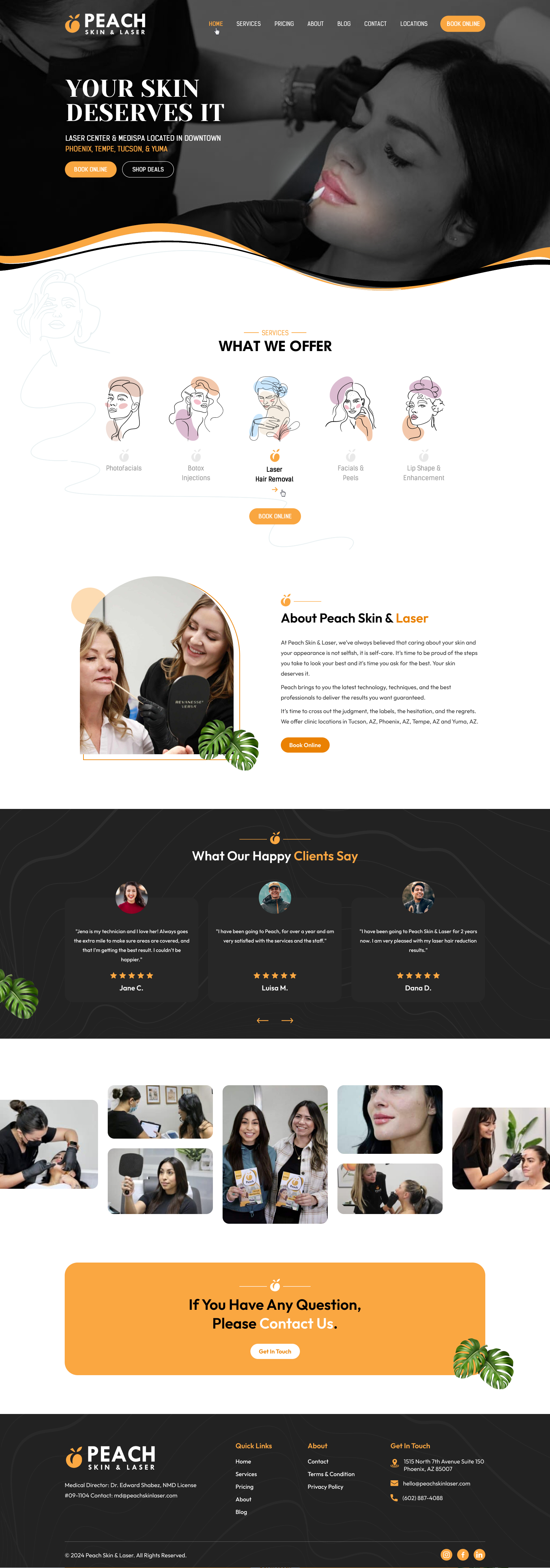 Diseño Web por Sbss para Peach Skin & Laser | Diseño #32248826