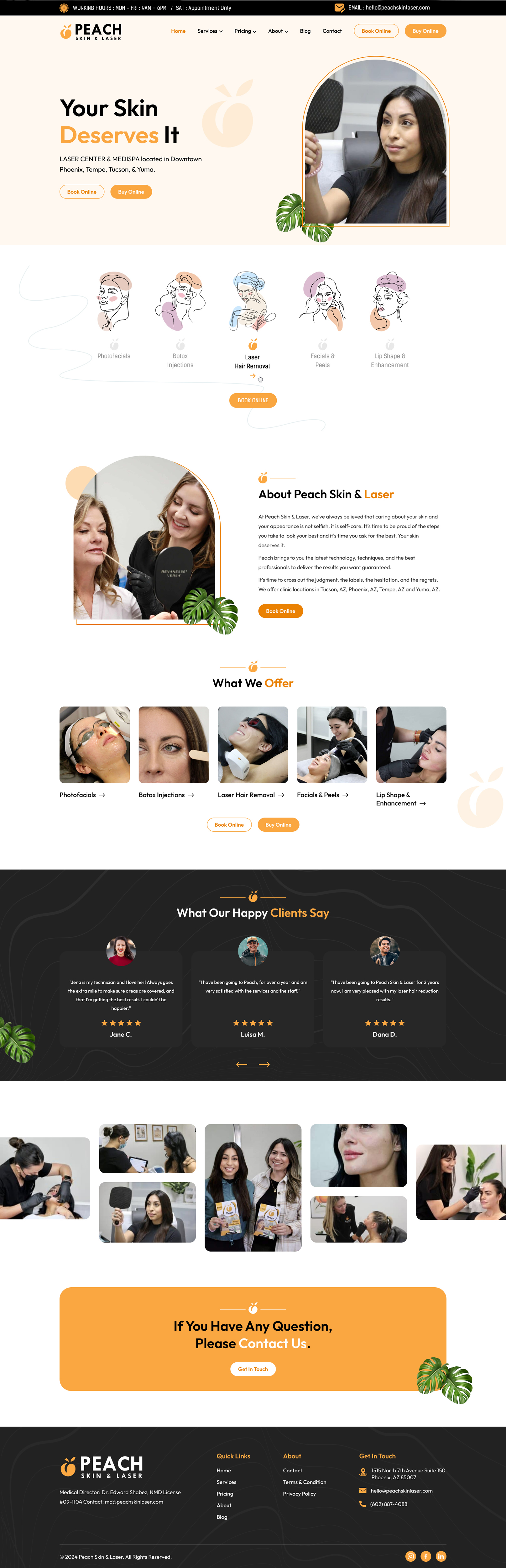 Web Design par Sbss pour Peach Skin & Laser | Design #32248828