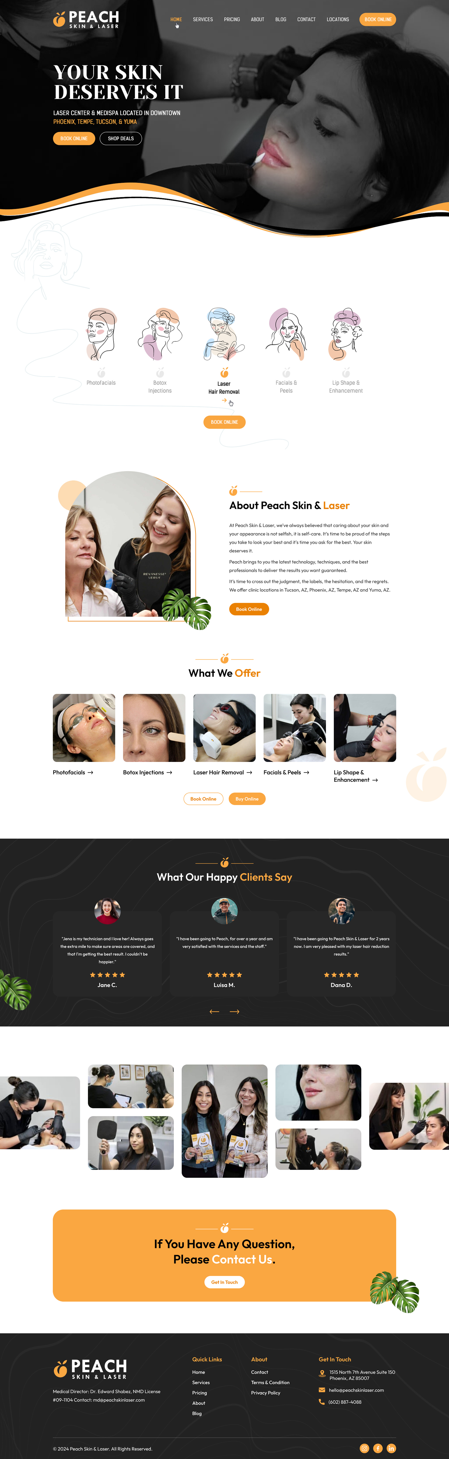 Diseño Web por Sbss para Peach Skin & Laser | Diseño #32248829