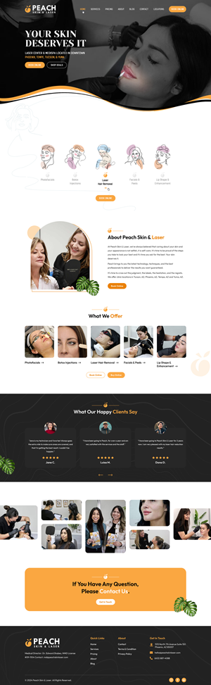 Web Design par Sbss pour Peach Skin & Laser | Design : #32248829