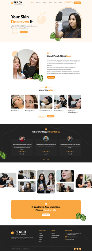Web Design par Sbss pour Peach Skin & Laser | Design : #32248838