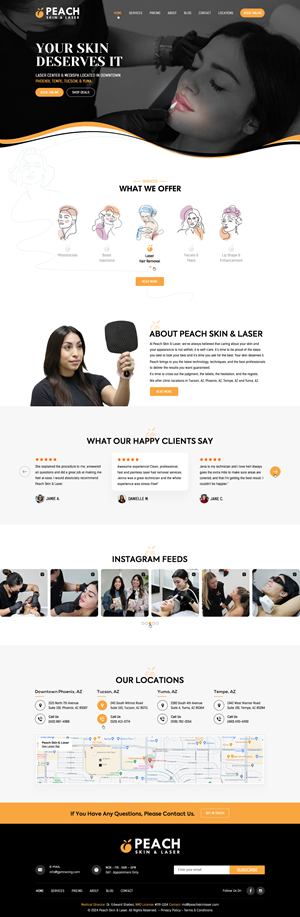 Web Design par Sbss pour Peach Skin & Laser | Design : #32248848