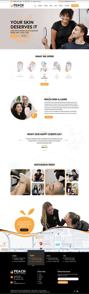 Web Design par Sbss pour Peach Skin & Laser | Design : #32248863