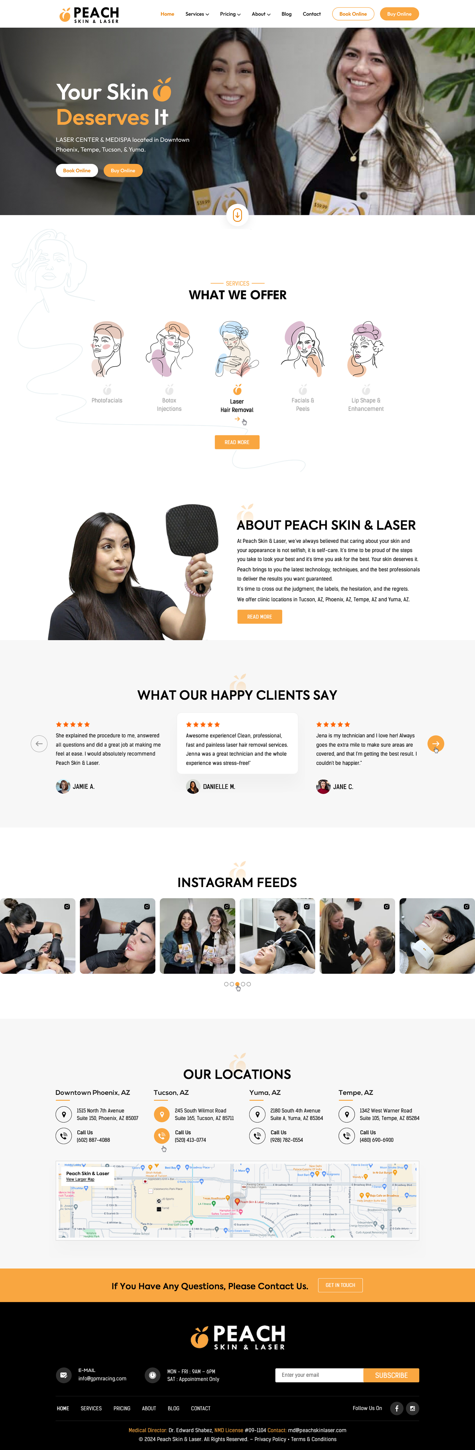 Diseño Web por Sbss para Peach Skin & Laser | Diseño #32248864
