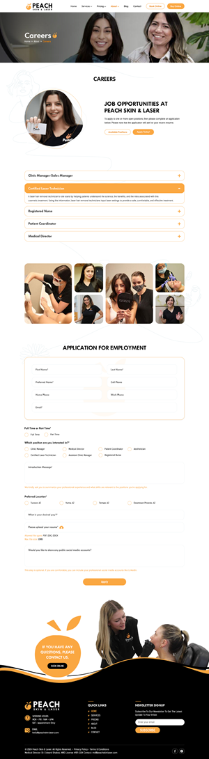 Web Design par Sbss pour Peach Skin & Laser | Design : #32281072