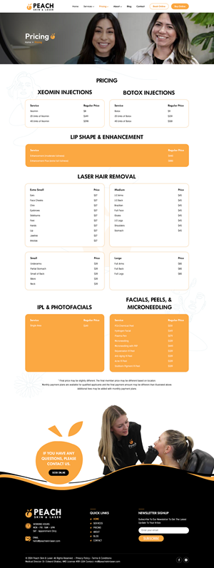 Web Design par Sbss pour Peach Skin & Laser | Design : #32281073