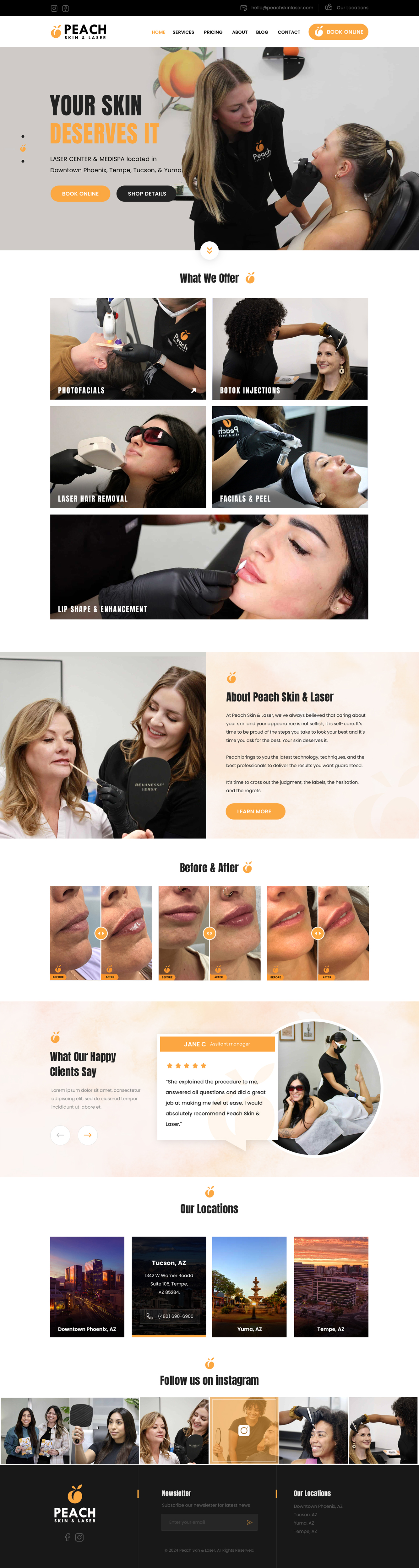 Web-Design von WebPixel für Peach Skin & Laser | Design #32227925