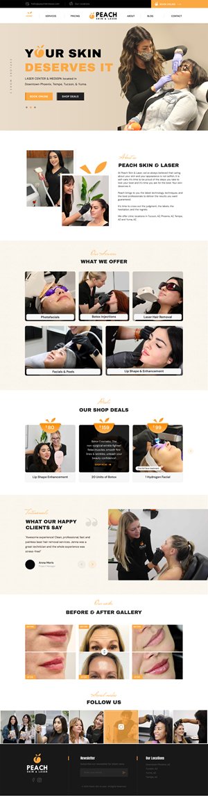 Diseño Web por WebPixel para Peach Skin & Laser | Diseño #32253501