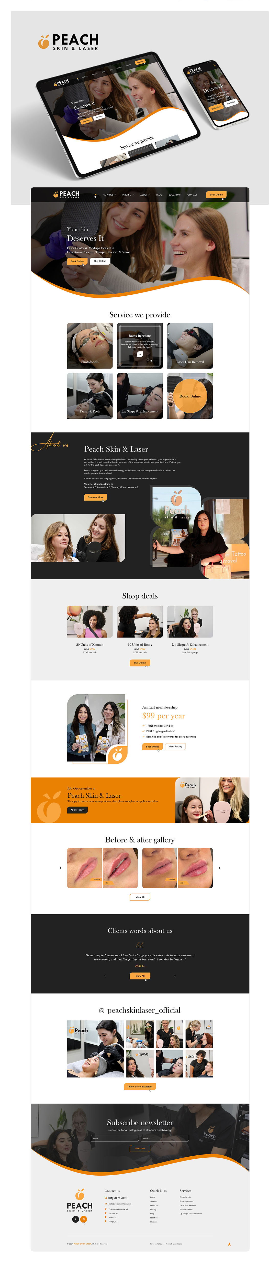 Diseño Web por Ved Web Services para Peach Skin & Laser | Diseño #32232020