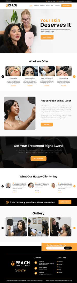 Web Design par Creations Box 2015 pour Peach Skin & Laser | Design : #32217961