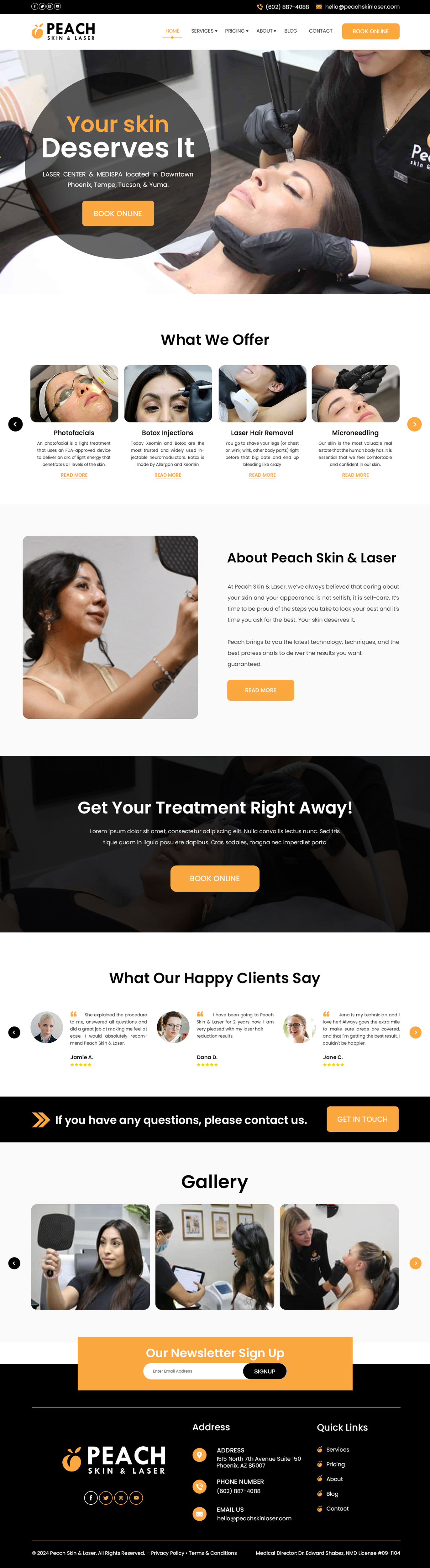 Web Design par Creations Box 2015 pour Peach Skin & Laser | Design #32230063