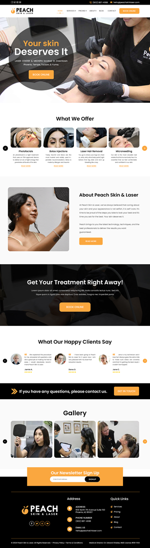 Web Design par Creations Box 2015 pour Peach Skin & Laser | Design : #32230063
