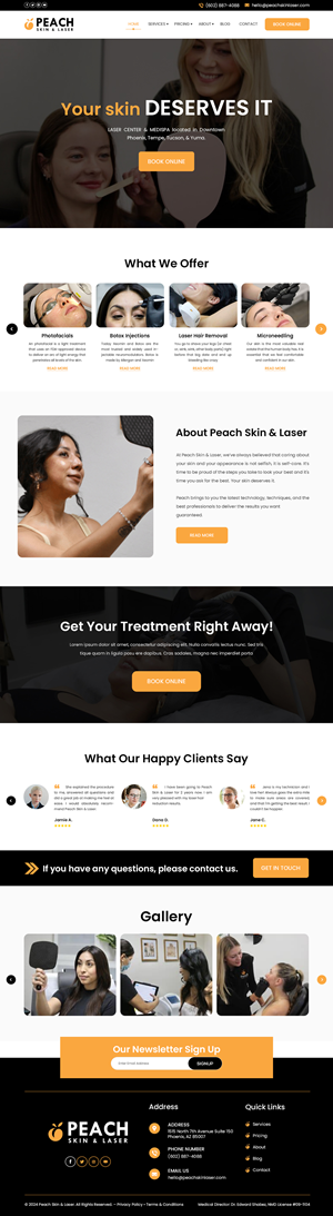 Web Design par Creations Box 2015 pour Peach Skin & Laser | Design : #32230064
