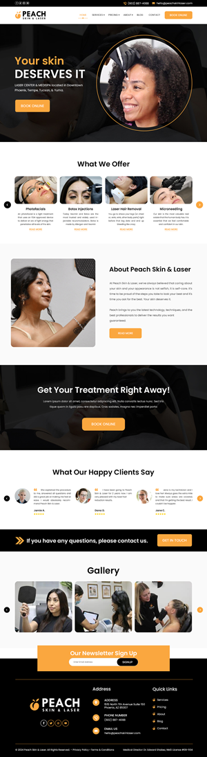 Web Design par Creations Box 2015 pour Peach Skin & Laser | Design : #32230066