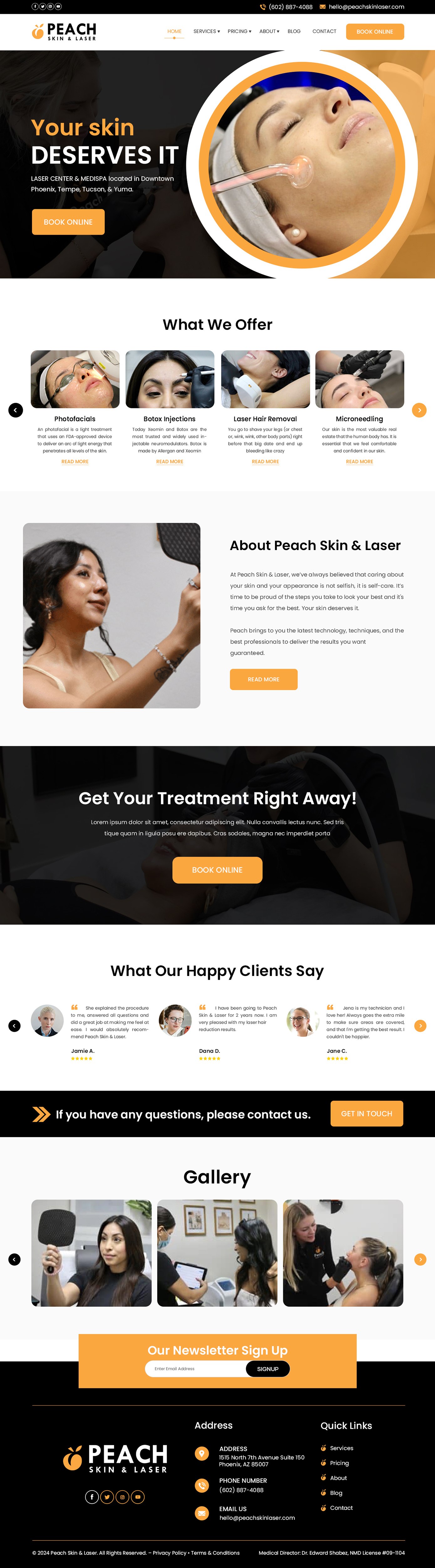 Web Design par Creations Box 2015 pour Peach Skin & Laser | Design #32230067