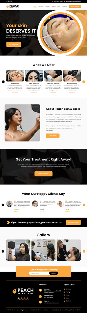 Web Design par Creations Box 2015 pour Peach Skin & Laser | Design : #32230067