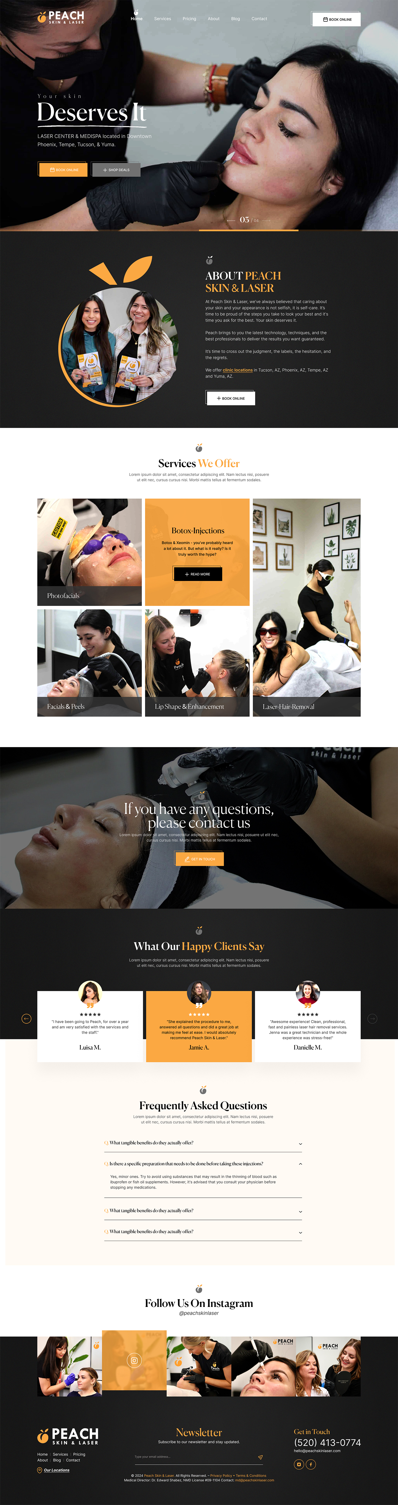Web Design by Soma.Debnath for Peach Skin & Laser | Design #32236827
