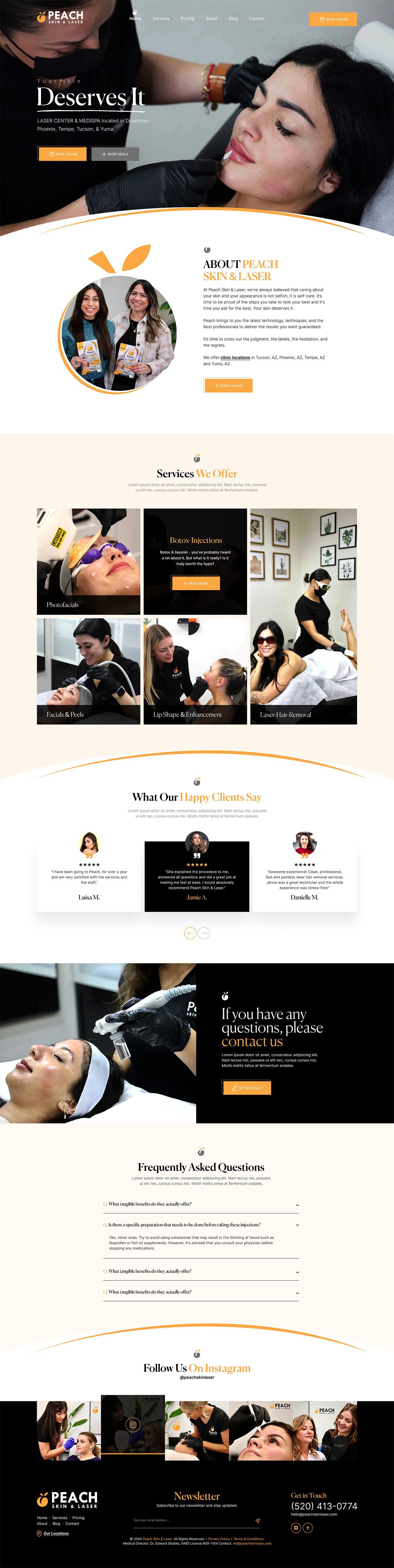 Web Design par Soma.Debnath pour Peach Skin & Laser | Design #32236835