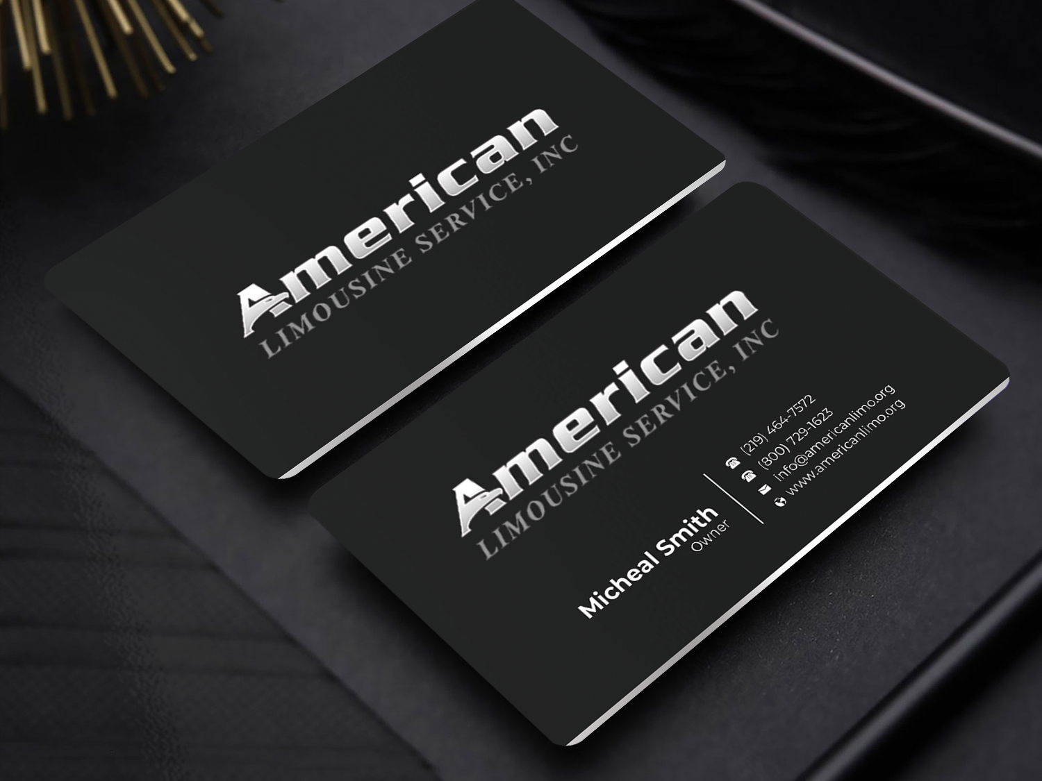 Business Card Design by Graphixpointt for AMERICAN LIMOUSINE SERVICE INC. | Design #32222450