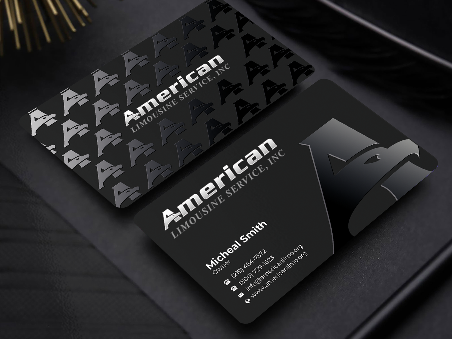 Business Card Design by Graphixpointt for AMERICAN LIMOUSINE SERVICE INC. | Design #32222451