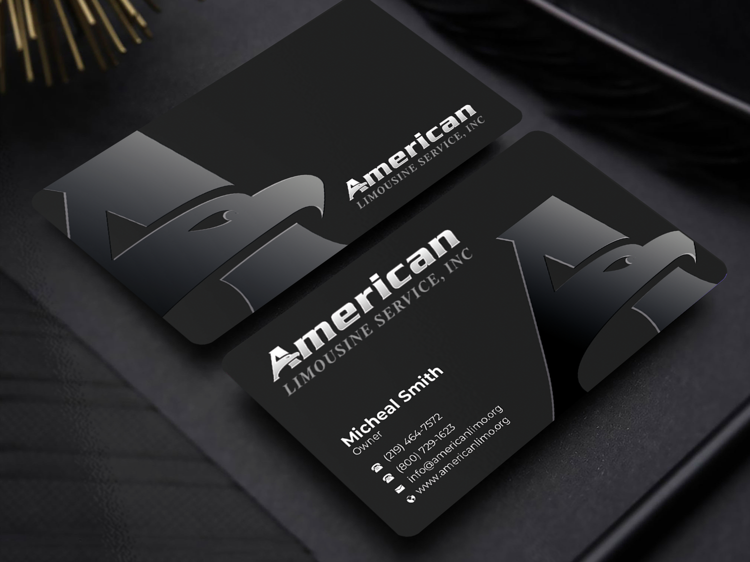 Business Card Design by Graphixpointt for AMERICAN LIMOUSINE SERVICE INC. | Design #32222452