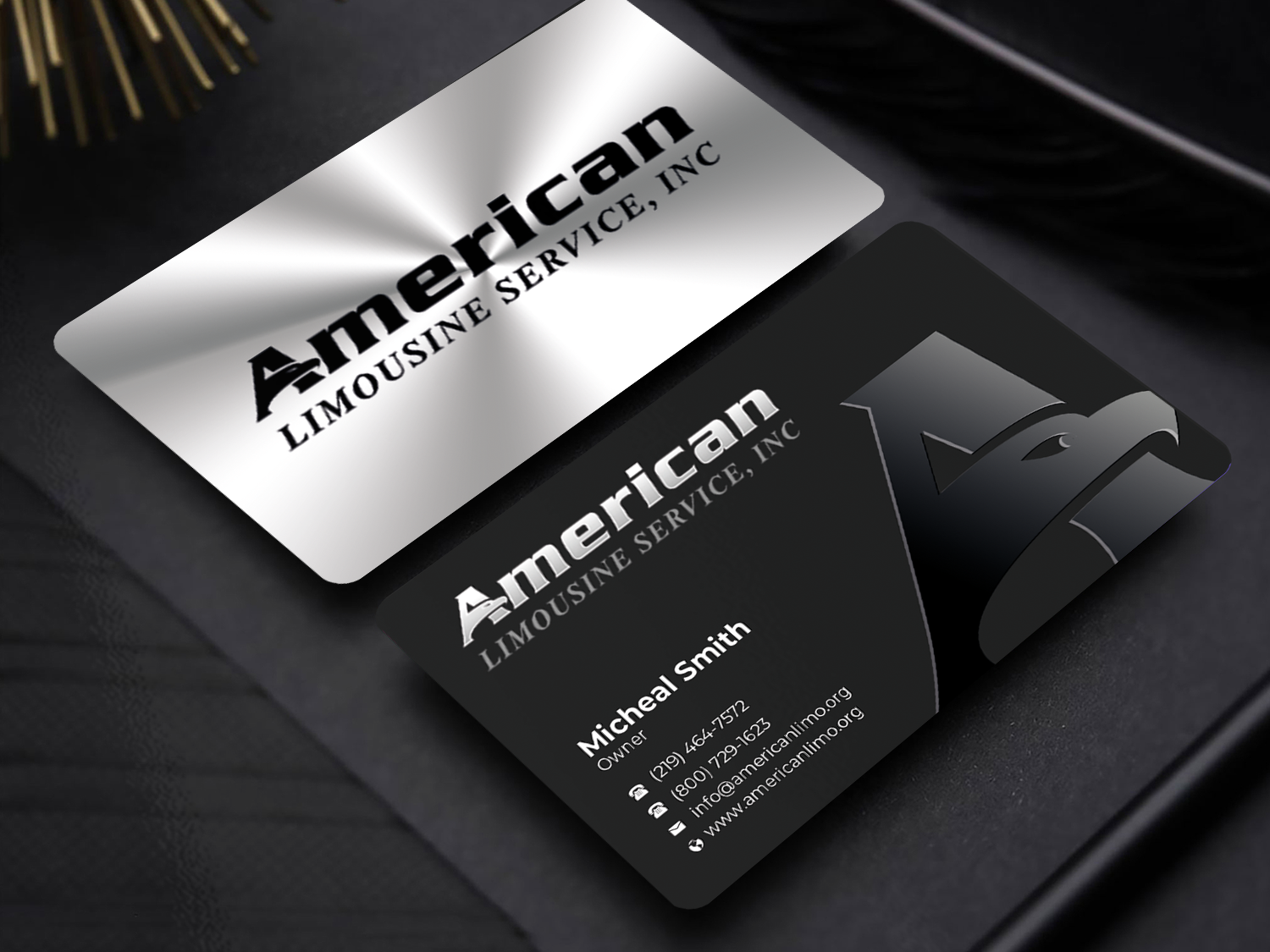 Business Card Design by Graphixpointt for AMERICAN LIMOUSINE SERVICE INC. | Design #32222453