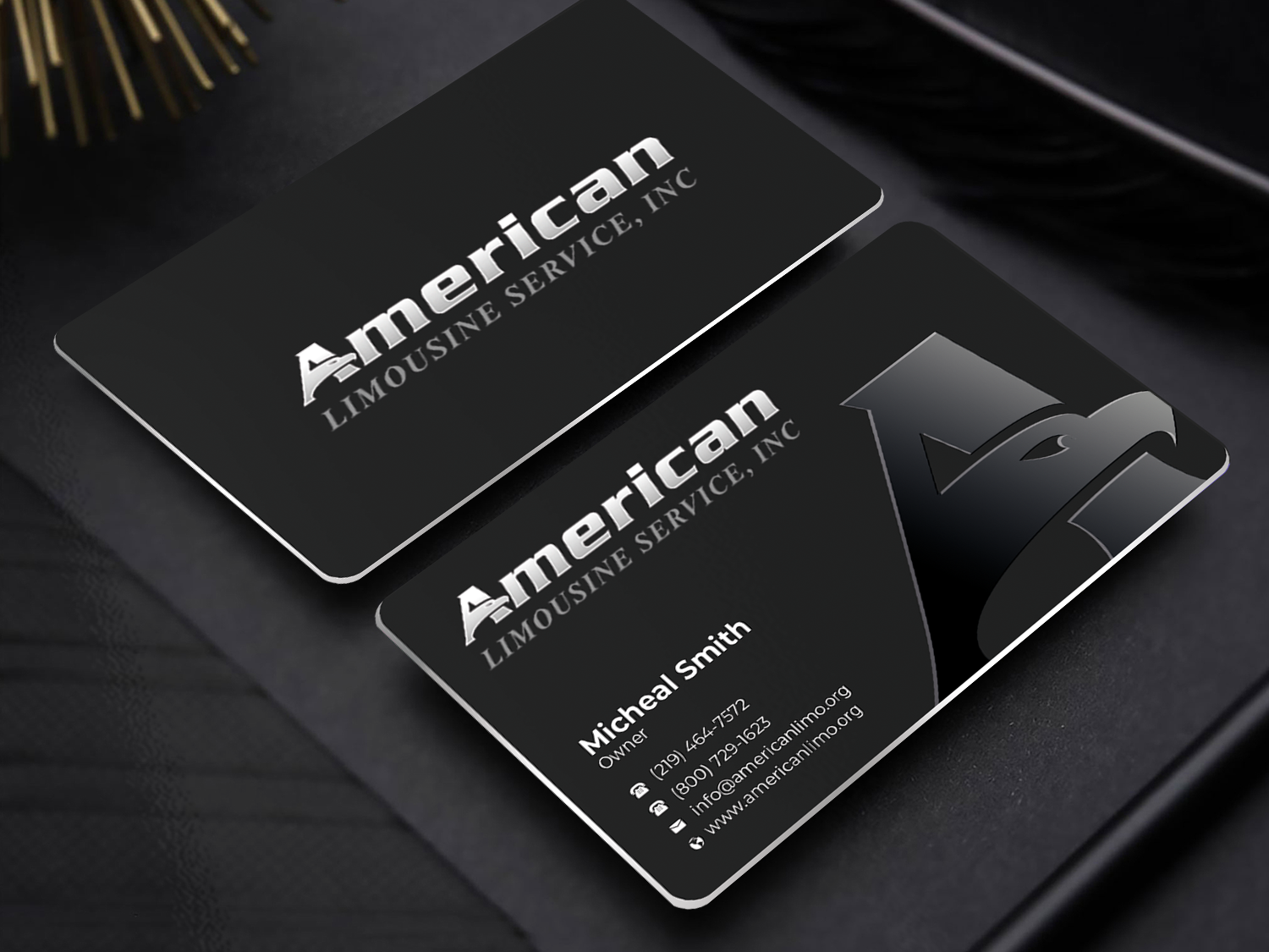 Business Card Design by Graphixpointt for AMERICAN LIMOUSINE SERVICE INC. | Design #32222454