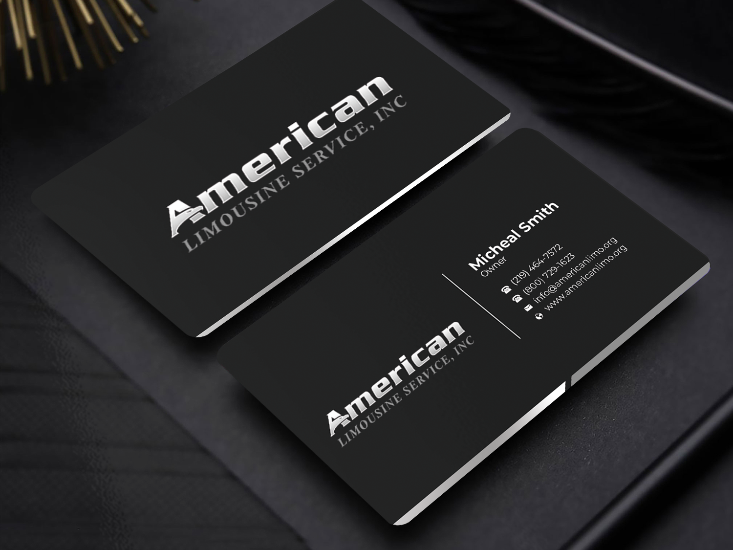 Business Card Design by Graphixpointt for AMERICAN LIMOUSINE SERVICE INC. | Design #32222789