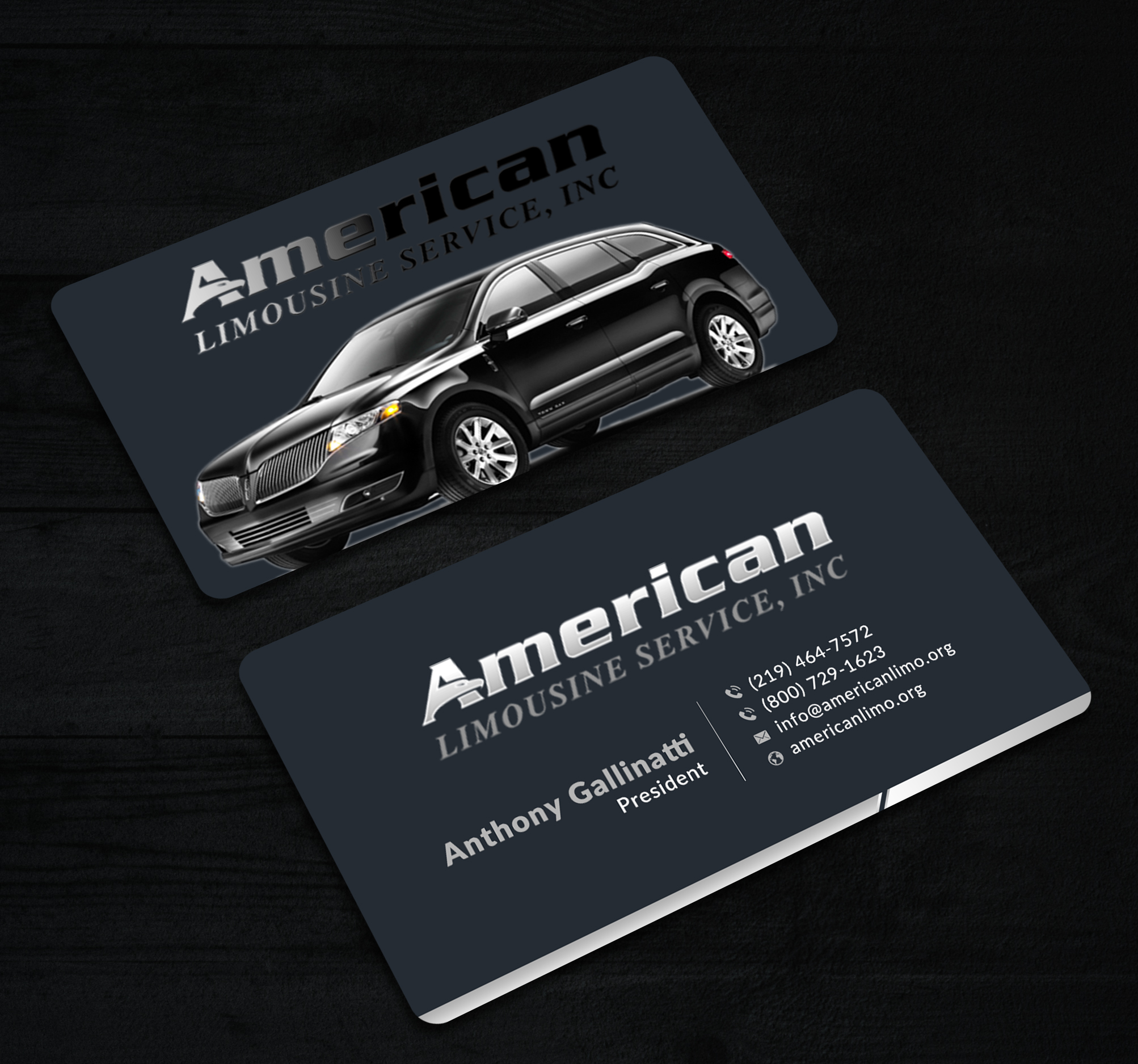 Business Card Design by Sun Moon Graphic Designer for AMERICAN LIMOUSINE SERVICE INC. | Design #32222993