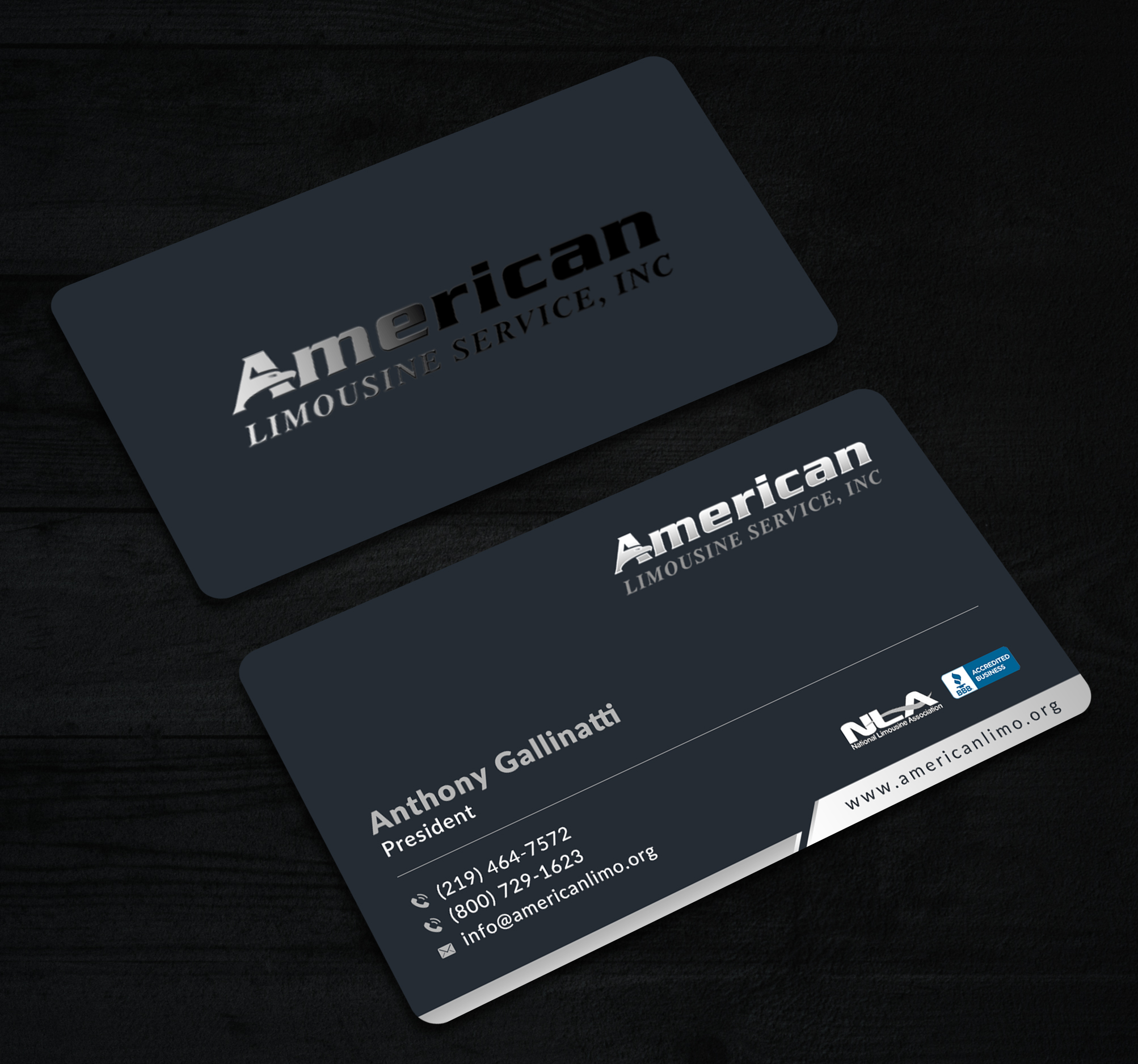 Business Card Design by Sun Moon Graphic Designer for AMERICAN LIMOUSINE SERVICE INC. | Design #32222994