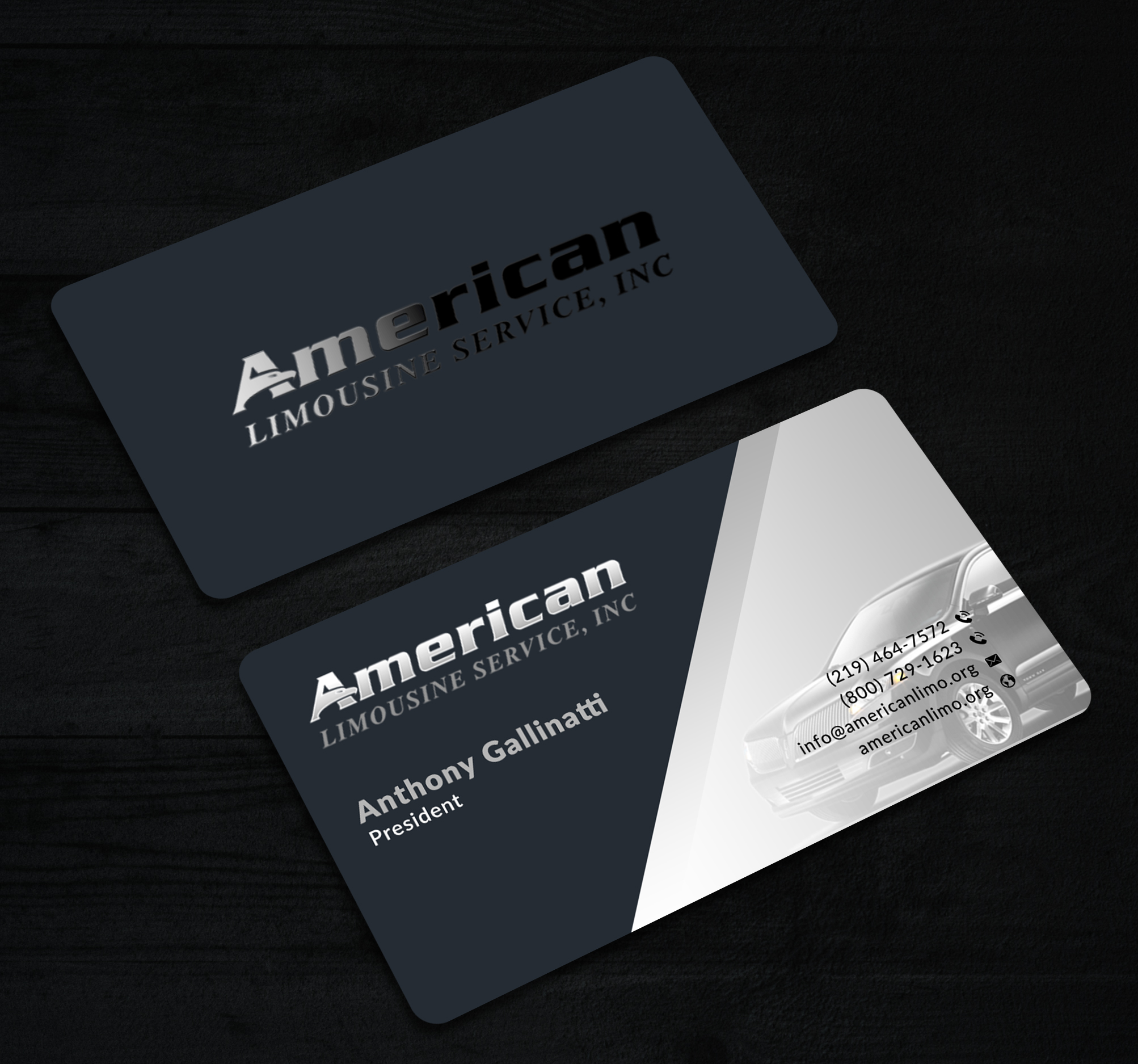 Business Card Design by Sun Moon Graphic Designer for AMERICAN LIMOUSINE SERVICE INC. | Design #32222996