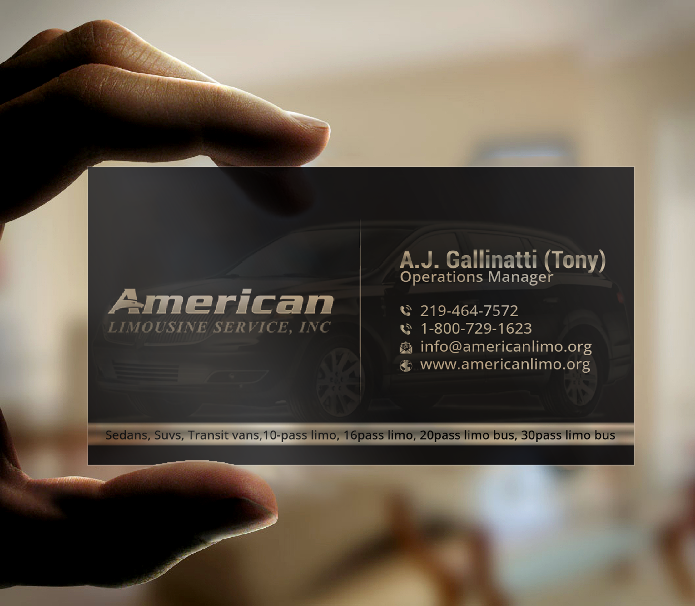 Business Card Design by DesignerShahadat for AMERICAN LIMOUSINE SERVICE INC. | Design #32222891